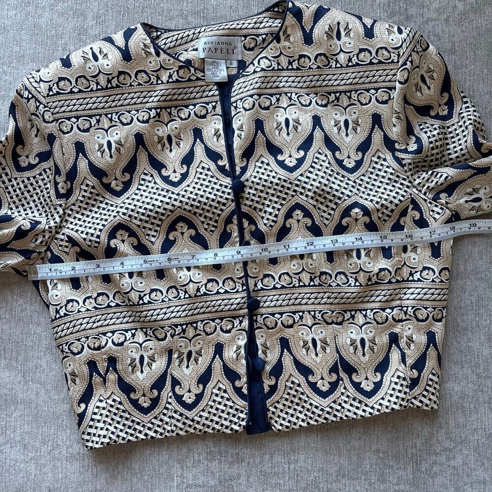 Adrianna Papell Cropped Silk Jacket - Picture 6 of 6